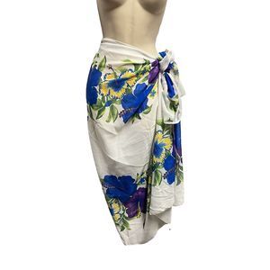 Rima Hand Painted Pareo Sarong Floral Hibiscus Swimsuit Cover Up 42" x 68"
